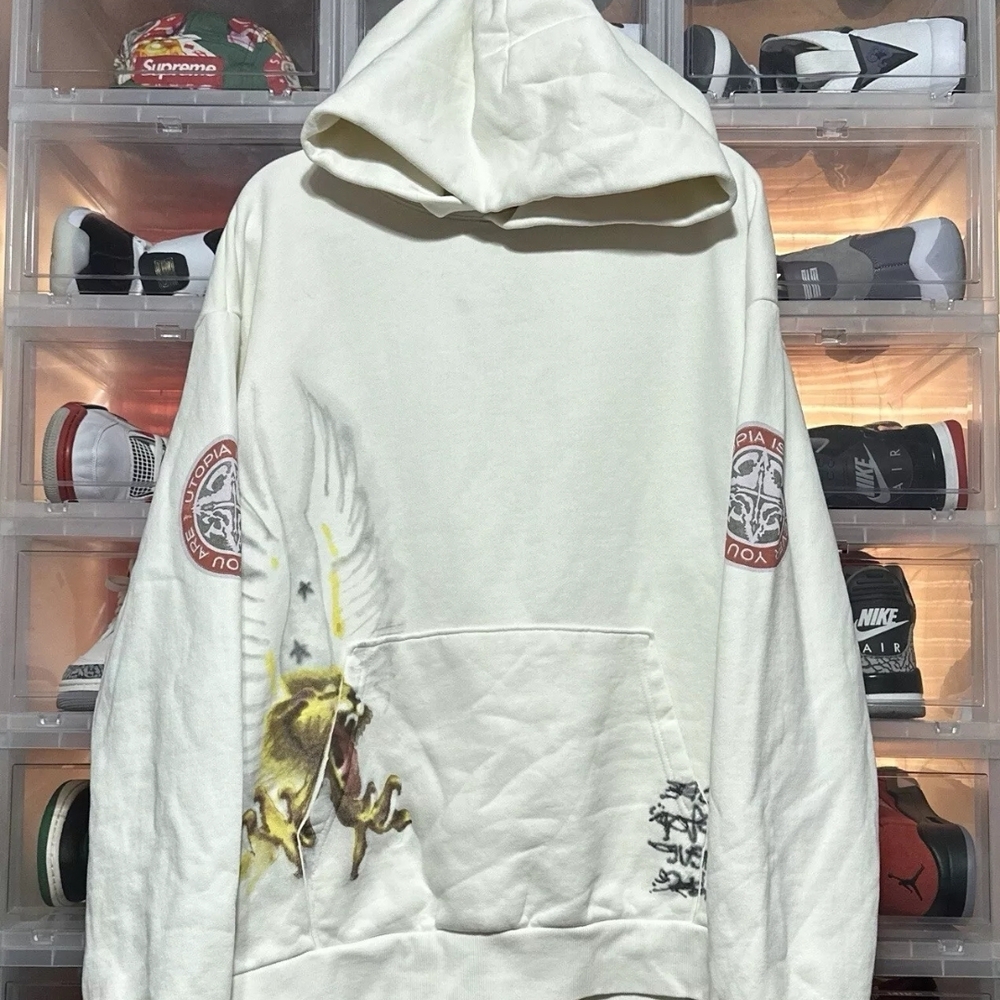 Cactus Jack by Travis Scott Cream Graphic Hoodie - Picture 3 of 14
